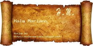 Halm Mariann névjegykártya