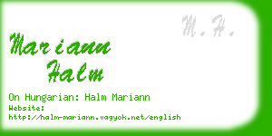mariann halm business card
